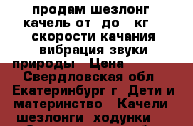 продам шезлонг- качель от 0до 13кг,,4 скорости качания,вибрация,звуки природы › Цена ­ 3 000 - Свердловская обл., Екатеринбург г. Дети и материнство » Качели, шезлонги, ходунки   . Свердловская обл.,Екатеринбург г.